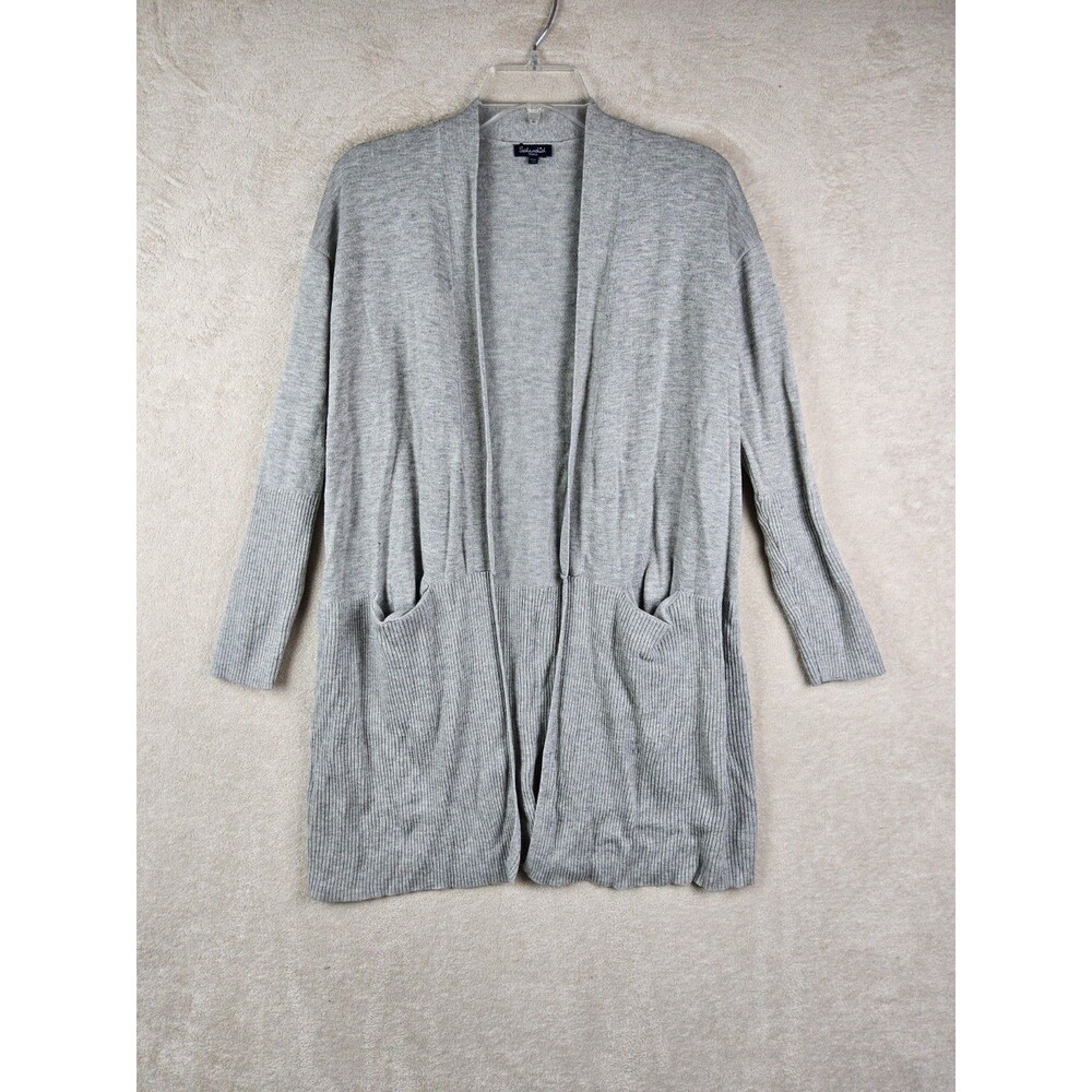 Splendid Women's Open Front Long Cardigan Sweater Grey Size S